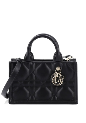 Christian Dior Pre-Owned Book with Strap Macrocannage Quilt Calfskin Mini tote bag - Black