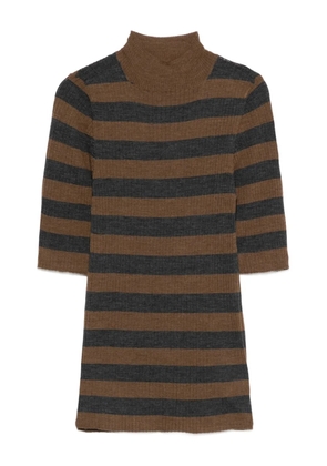 Majestic Filatures high-neck striped sweater - Brown