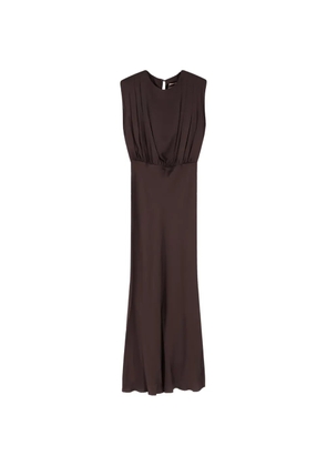 Semicouture padded shoulders dress - Brown