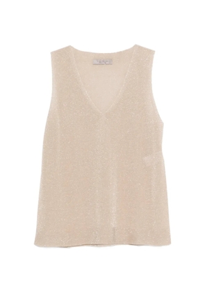 D.Exterior V-neck sleeveless top - Neutrals