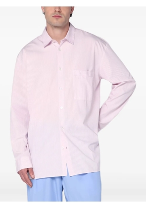 TEKLA pinstripe long-sleeve shirt - Pink