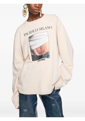 Acne Studios logo-print long-sleeve T-shirt - Neutrals