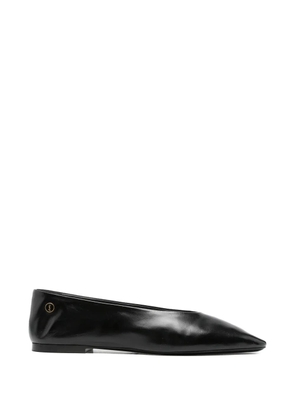 Saint Laurent pointed toe leather loafers - Black