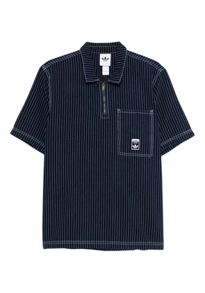 adidas Wabash pinstripe half-zip polo shirt - Blue