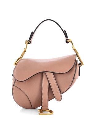 Christian Dior Pre-Owned Saddle Handbag Leather Micro satchel - Neutrals