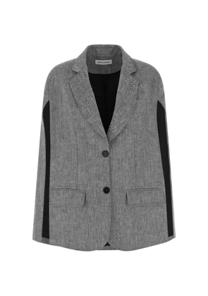 Federica Bonifaci single-breasted V-neck cape - Grey