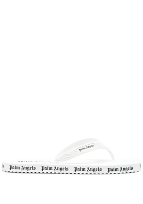Palm Angels logo-print flip flops - White