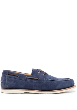 Brunello Cucinelli lace-up suede boat shoes - Blue