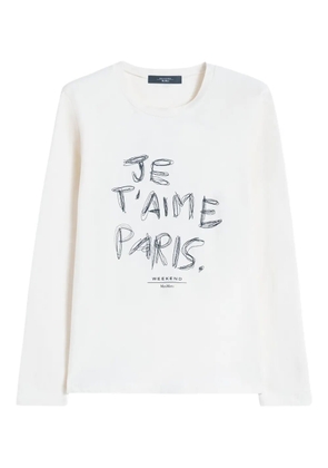 Weekend Max Mara lettering-print long-sleeve t-shirt - Neutrals