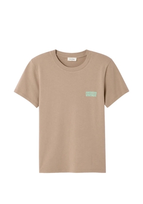 American Vintage crew-neck logo-detail T-shirt - Neutrals