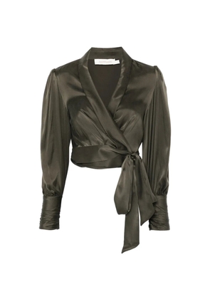 ZIMMERMANN wrap long-sleeved blouse - Green