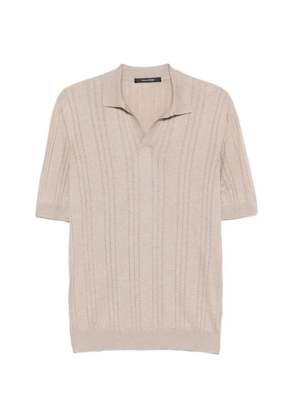 Tagliatore Darnel V-neck ribbed T-shirt - Neutrals