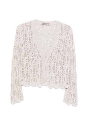 D.Exterior buttoned cardigan - Neutrals