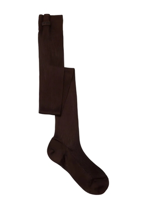 Miu Miu ribbed logo socks - Brown