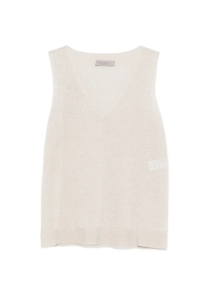 D.Exterior V-neck tank top - Neutrals
