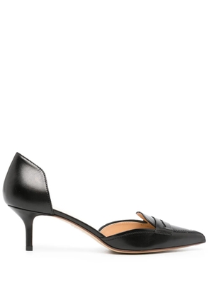 Francesco Russo D’orsay 55mm penny leather pumps - Black