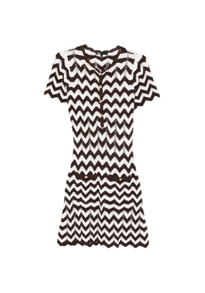 Maje chevron button mini dress - Brown
