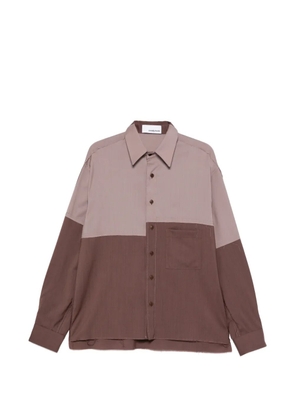 Costumein colour-block pocket shirt - Brown