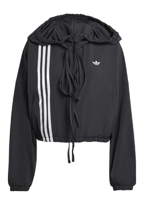 adidas three-stripes drawstring hoodie - Black