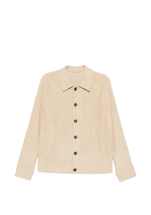 Eleventy leather shirt jacket - Neutrals
