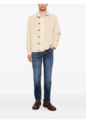 Eleventy leather shirt jacket - Neutrals