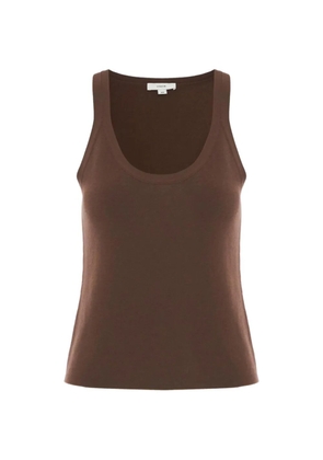 Vince scoop-neck ribbed tank top - Brown