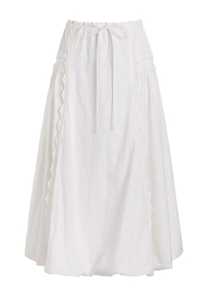 DAMSON MADDER eyelet-embroidery midi skirt - White