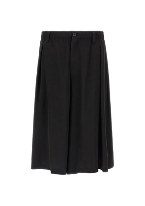 Yohji Yamamoto 8 Tuck elasticated pleated oversized trousers - Black