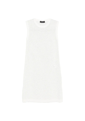 Fabiana Filippi crew-neck sleeveless mini dress - White