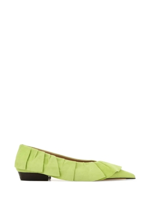 JW Anderson ruffled suede ballet flats - Green