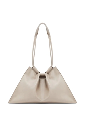 Giorgio Armani gathered-detail leather shoulder bag - Neutrals