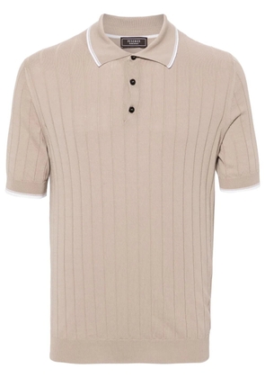 Peserico chunky-ribbed polo shirt - Neutrals