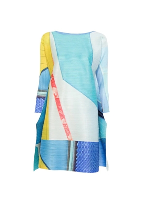 Pleats Please Issey Miyake city collage pleated top - Blue