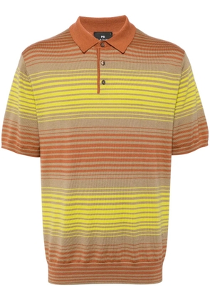 PS Paul Smith striped merino wool polo shirt - Orange