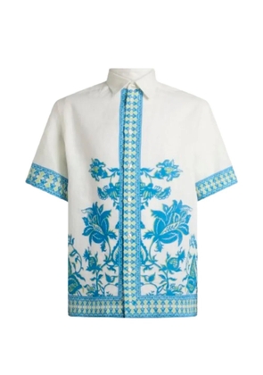 ETRO floral geometric linen shirt - White