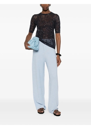 Fabiana Filippi open-knit sparkle T-shirt - Blue