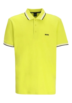 BOSS contrasting-trim polo shirt - Yellow