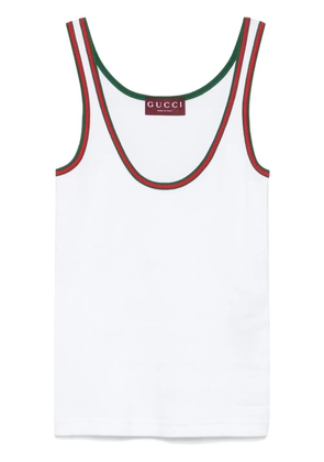 Gucci Web-Stripe ribbed tank top - White