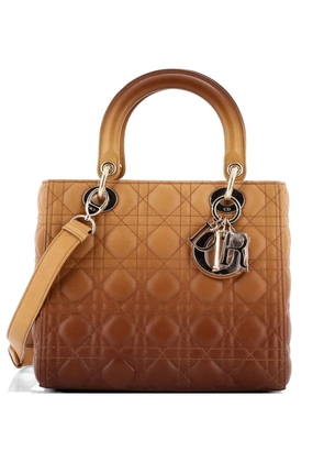 Christian Dior Pre-Owned Lady Dior Bag Cannage Quilt Gradient Lambskin Medium satchel - Brown