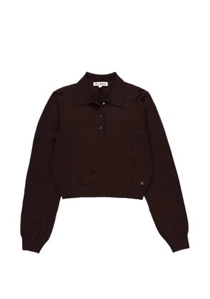 ETERNE Journey long sleeve polo top - Brown