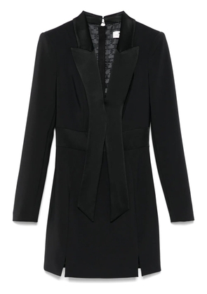 Elisabetta Franchi satin-lapels crepe mini dress - Black