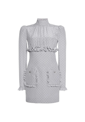 Alessandra Rich ruffled-detail mini dress - Grey