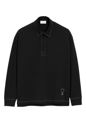 AMI Paris Ami De Coeur topstitched shirt - Black