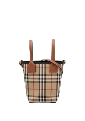 Burberry Pre-Owned 2018-2023 Mini House Check Canvas London Tote satchel - Brown