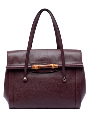 Gucci Pre-Owned 2000-2015 Large Leather Bamboo Bullet tote bag - Red