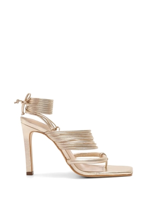 Amir Slama wraparound tie heeled sandals - Gold