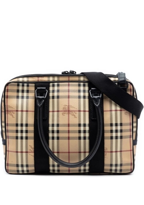Burberry Pre-Owned 2000-2017 Haymarket Check Coated Canvas business bag - Brown