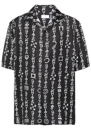 Off-White logo-print camp-collar shirt - Black