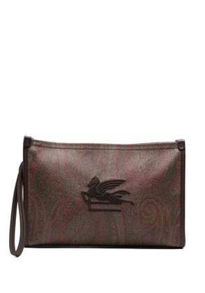 ETRO pegasus paisley clutch bag - Brown