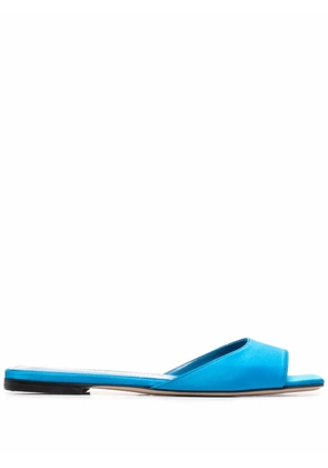The Attico satin flat slides - Blue